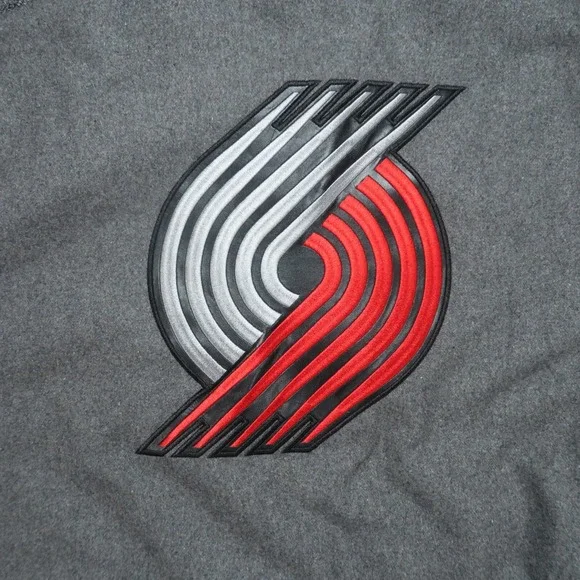 Portland Trail Blazers Jacket Mens XL Gray Red JH Design Reversible Wool Varsity
